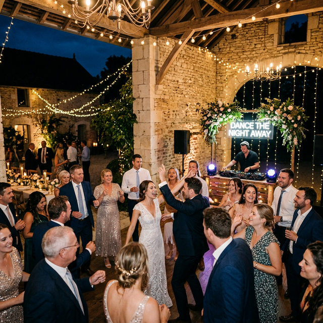 Wedding party and dancing